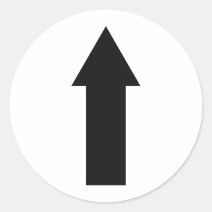 Pegatina Redonda flecha negra encima del icono