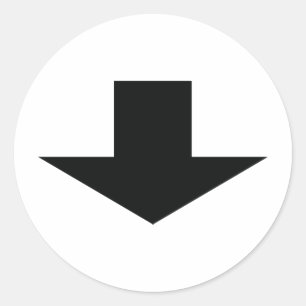 Pegatina Redonda flecha negra hacia abajo