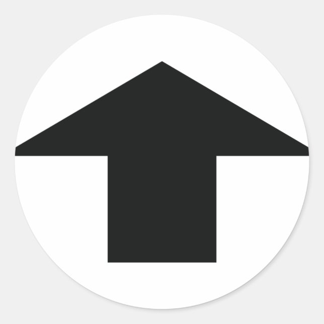 Pegatina Redonda flecha negra hacia arriba (Anverso)