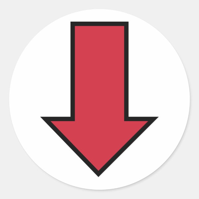 Pegatina Redonda Flecha roja (Anverso)
