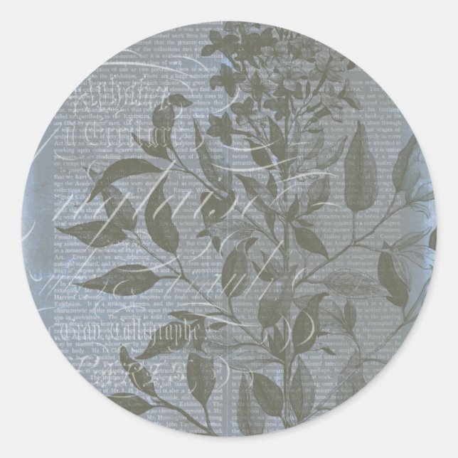 Pegatina Redonda Fleur de Bleu I (Anverso)