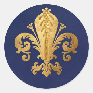 Pegatina Redonda Fleur-de-lis