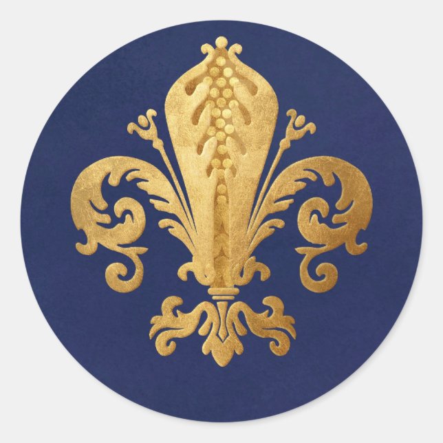 Pegatina Redonda Fleur-de-lis (Anverso)