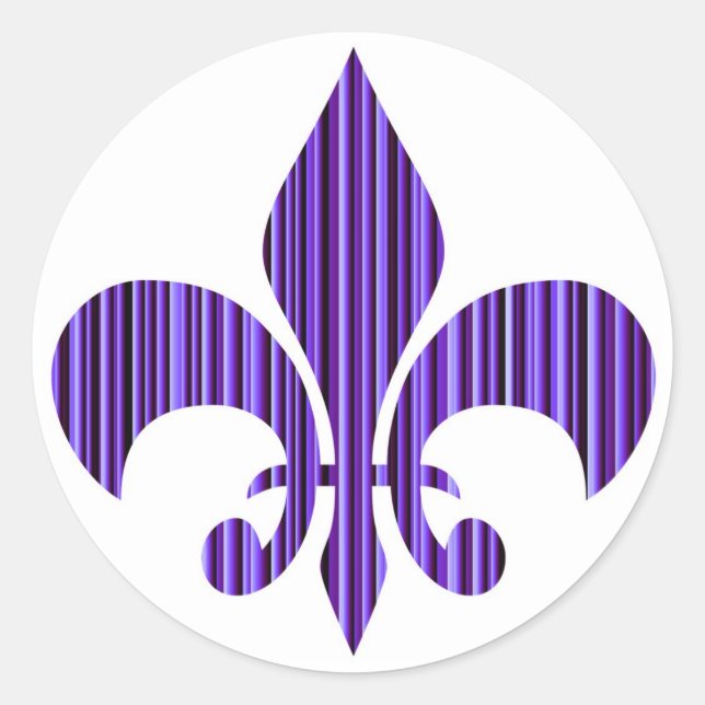 Pegatina Redonda Fleur-de-Lis (Anverso)