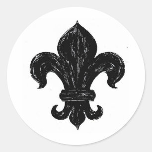Pegatina Redonda Fleur de lis