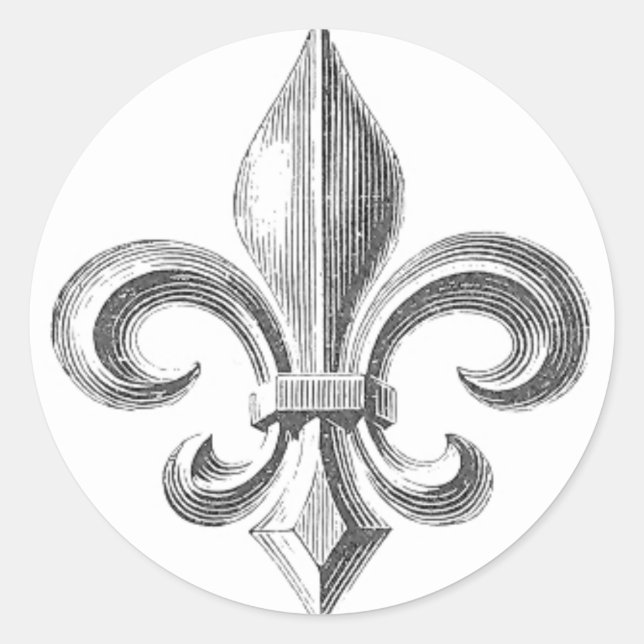 Pegatina Redonda Fleur de Lis (Anverso)