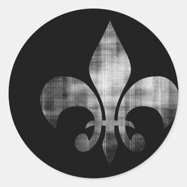 Pegatina Redonda Fleur-de-lis (Anverso)