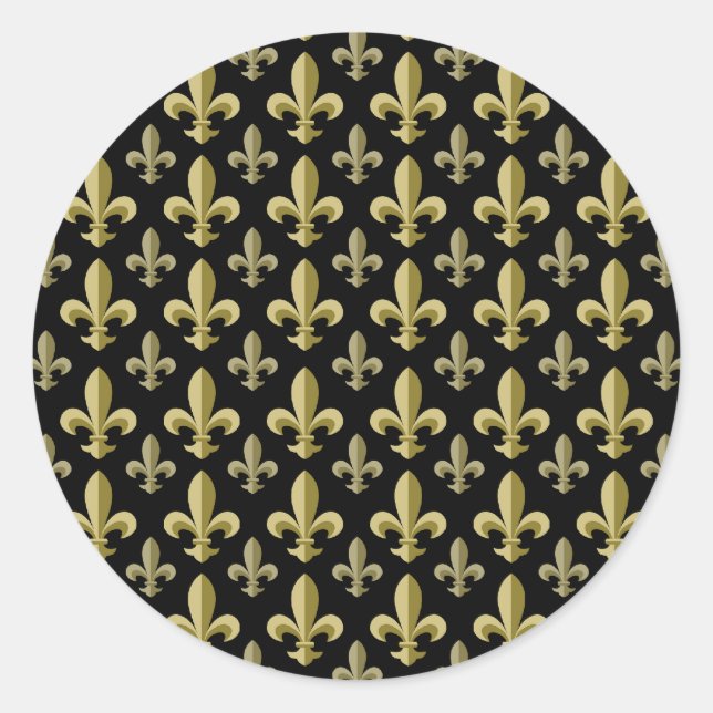 Pegatina Redonda Fleur-de-lis (Anverso)