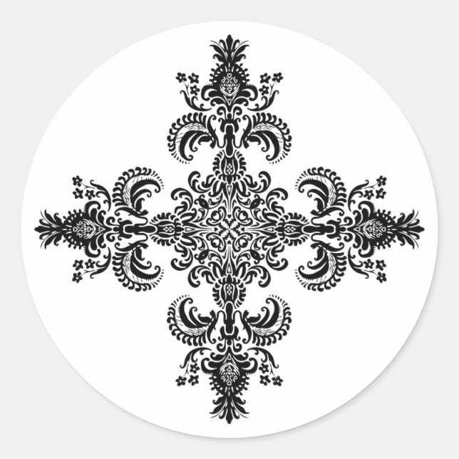 Pegatina Redonda Fleur de lis Meditation 4 esquinas (Anverso)