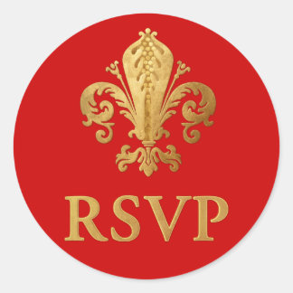 Pegatina Redonda Fleur-de-lis RSVP