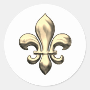 Pegatina Redonda Fleur de Lis sobre el fondo cambiante