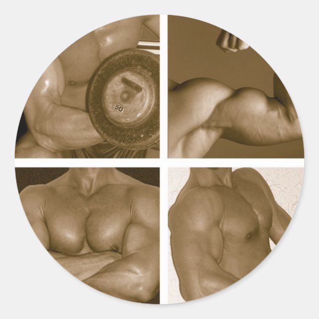 Pegatina Redonda Flex muscular: www.AriesArtist.com (Anverso)