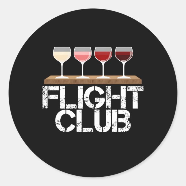 Pegatina Redonda Flight Wine Club Fomo Wine Tasting Sample Rosa Red (Anverso)