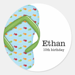 Pegatina Redonda Flip Flop