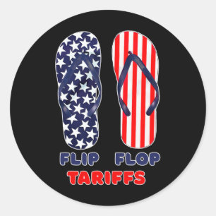 Pegatina Redonda Flip Flop Tarifa Funny Anti-trump Tee Merch Polit