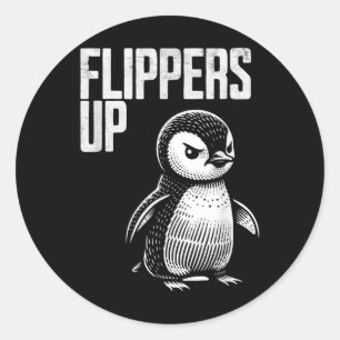 Pegatina Redonda Flippers en contra de la protesta sutil contra la 