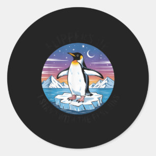 Pegatina Redonda Flippers Up I Stand With The Pingüins