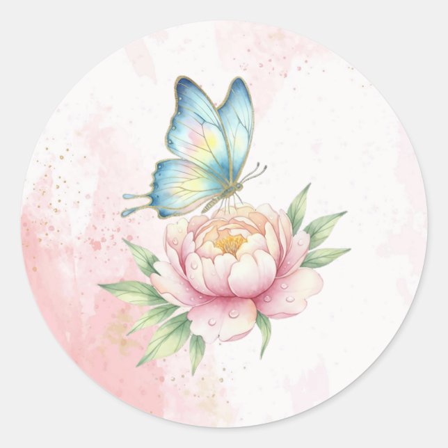 Pegatina Redonda Flor (Anverso)