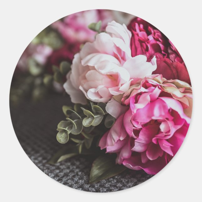 Pegatina Redonda Flor (Anverso)