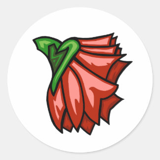 Pegatina Redonda Flor abstracta 1 - rosa