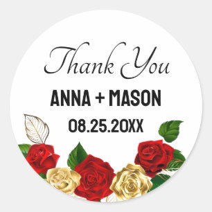 Pegatina Redonda Flor acuarela de primavera