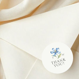 Pegatina Redonda Flor azul