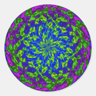 Pegatina Redonda Flor con Swirls