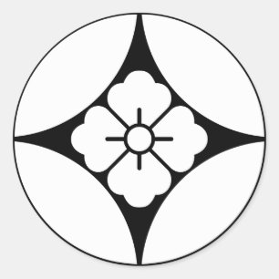 Pegatina Redonda Flor cuadrada en siete tesoros