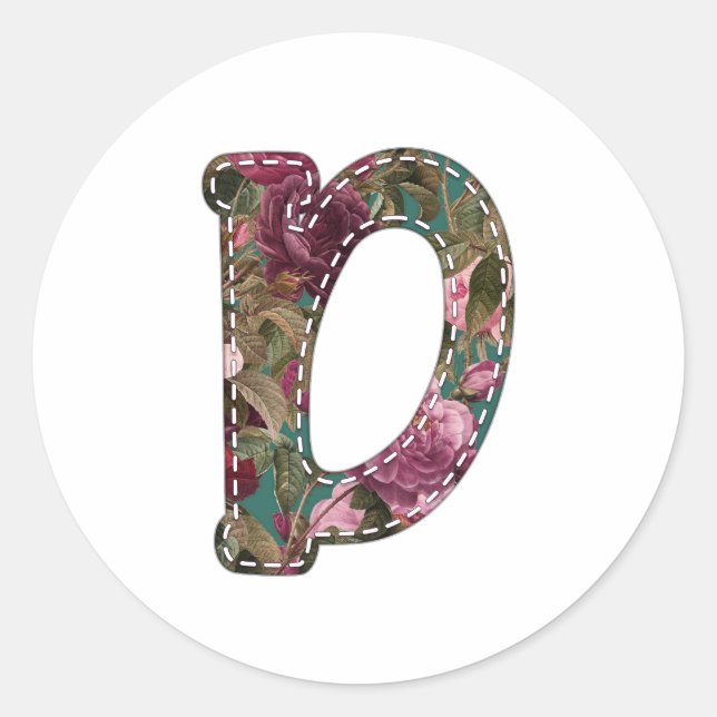 Pegatina Redonda Flor D (Anverso)