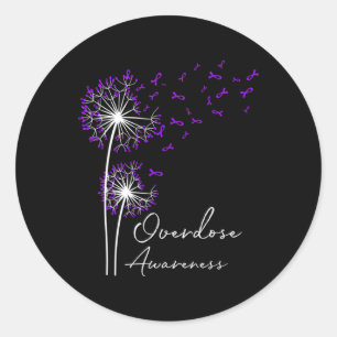 Pegatina Redonda Flor Dandelion Faion Hope Love Purple Sobredosis A