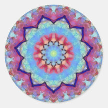 Flor de arcoiris Mandala Pequeños Pegatinas redond