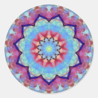 Pegatina Redonda Flor de arcoiris Mandala Pequeños Pegatinas redond