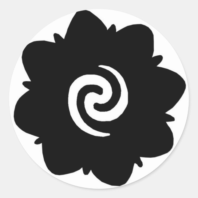 Pegatina Redonda flor de borneo (Anverso)