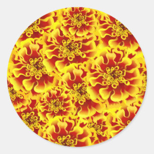 Pegatina Redonda Flor de Caléndula