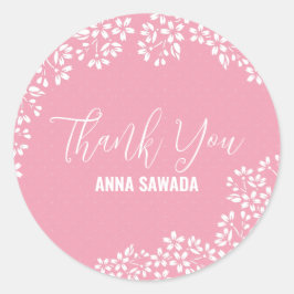 Pegatina Redonda Flor de cerezo en SAKURA Gracias Pegatinas