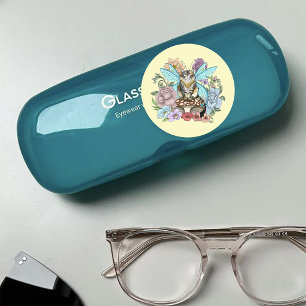 Pegatina Redonda Flor de champiñón de gato de carne de pollo