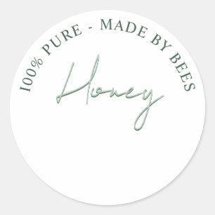 Pegatina Redonda Flor de crema de flores silvestres de miel de abej