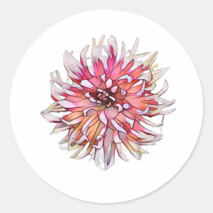 PEGATINA REDONDA FLOR DE DALIA