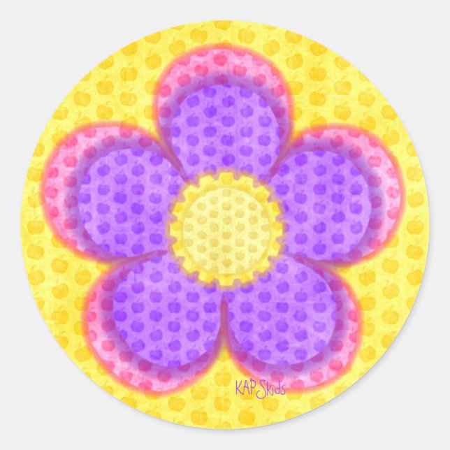 Pegatina Redonda Flor de flores de Apple (Anverso)