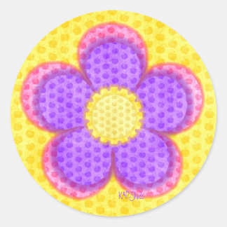 Pegatina Redonda Flor de flores de Apple