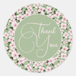 Pegatina Redonda Flor de flores de cerezo