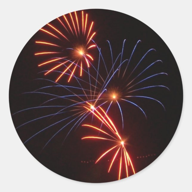 Pegatina Redonda Flor de fuego (Anverso)