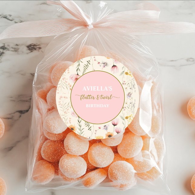 Pegatina Redonda Flor de hadas de fantasía y flor silvestre (Subido por el creador)