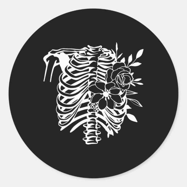 Pegatina Redonda Flor de jaula fácil disfraz de Halloween 1 (Anverso)