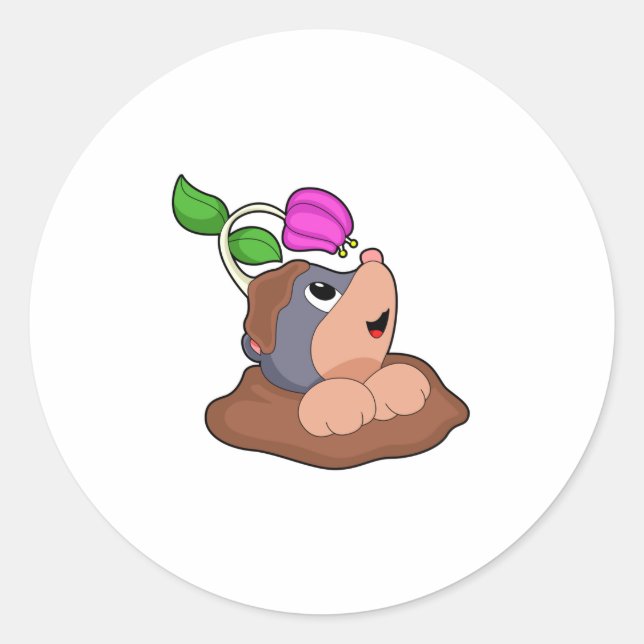 Pegatina Redonda Flor de la Tierra Mole (Anverso)