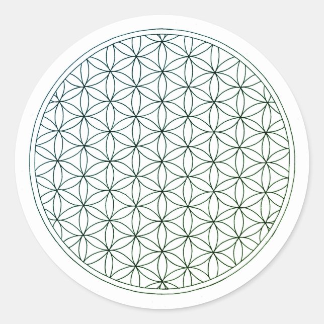 Pegatina Redonda Flor de la Vida Calca (Anverso)