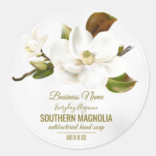 Pegatina Redonda Flor de Magnolia