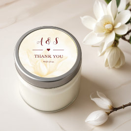 Pegatina Redonda Flor de Magnolia Etérea, Gracias