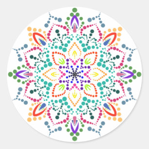 Pegatina Redonda Flor de Mandala