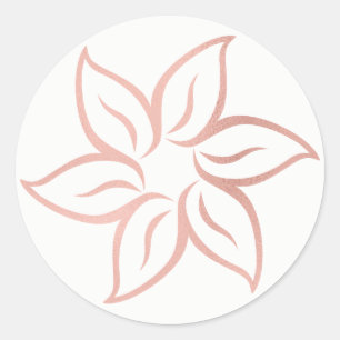 Pegatina Redonda Flor de Mandala metálica en polvo de oro rosa rosa